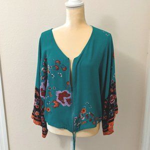 Xhilaration Floral Turquoise Jacket